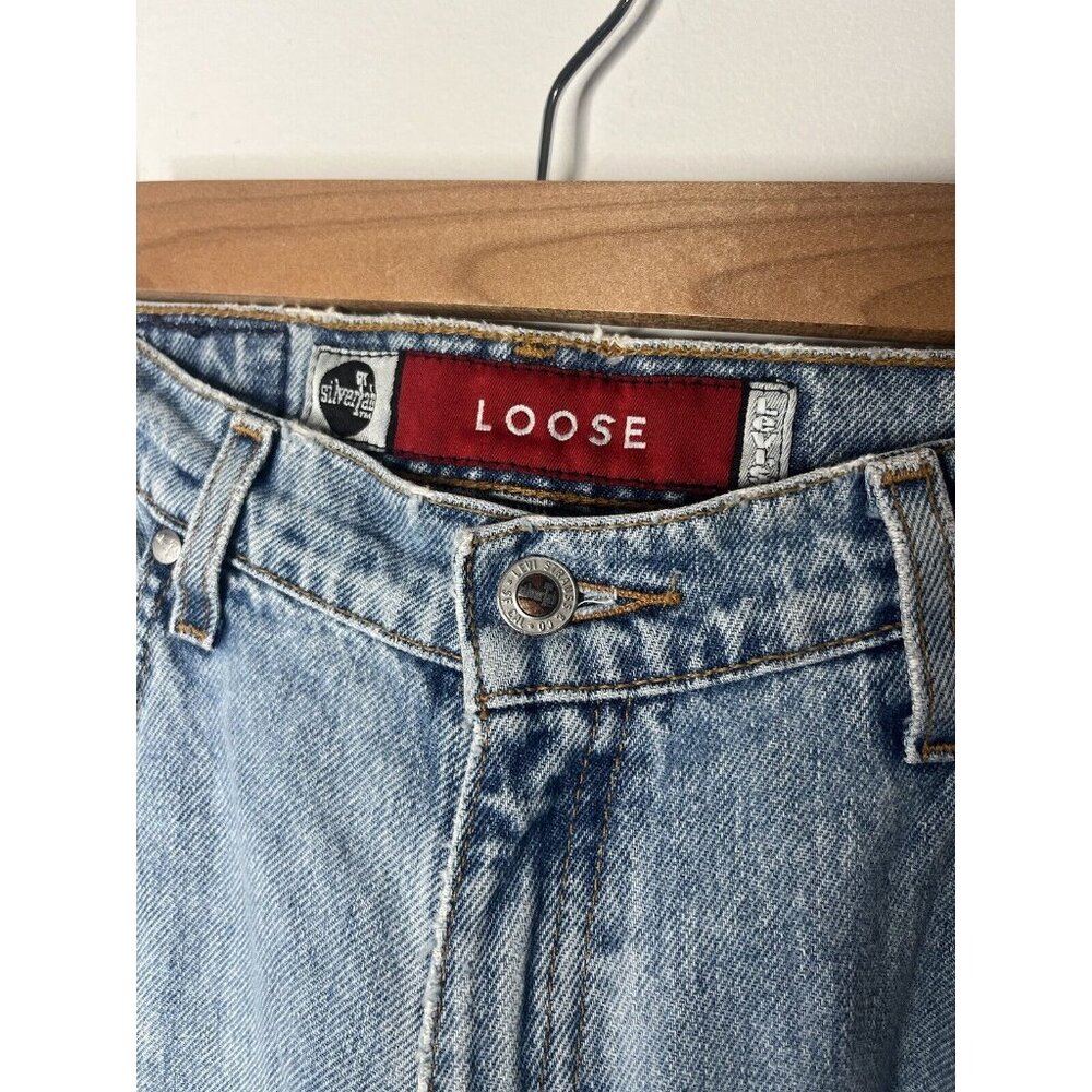 Vintage Blue Levi Silvertab Loose Denim Jeans Womens Size‎ 13 Med 90s Light Wash - Picture 2 of 16